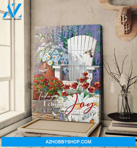 Portrait God Canvas - Bible Verse Wall Art - Jesus - Today I choose Joy 8 Canvas