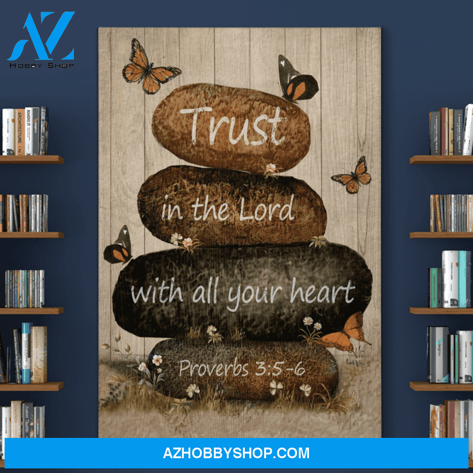 Portrait God Canvas - Bible Verse Wall Art - Jesus - Trust in the Lord with all your heart Canvas