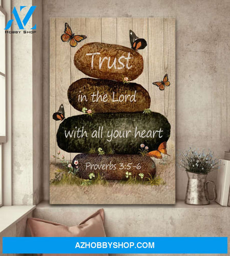 Portrait God Canvas - Bible Verse Wall Art - Jesus - Trust in the Lord with all your heart Canvas