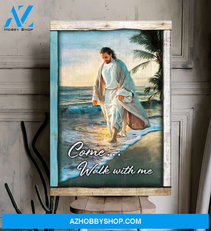 Portrait God Canvas - Bible Verse Wall Art - Jesus - Waiting for you in Heaven Canvas