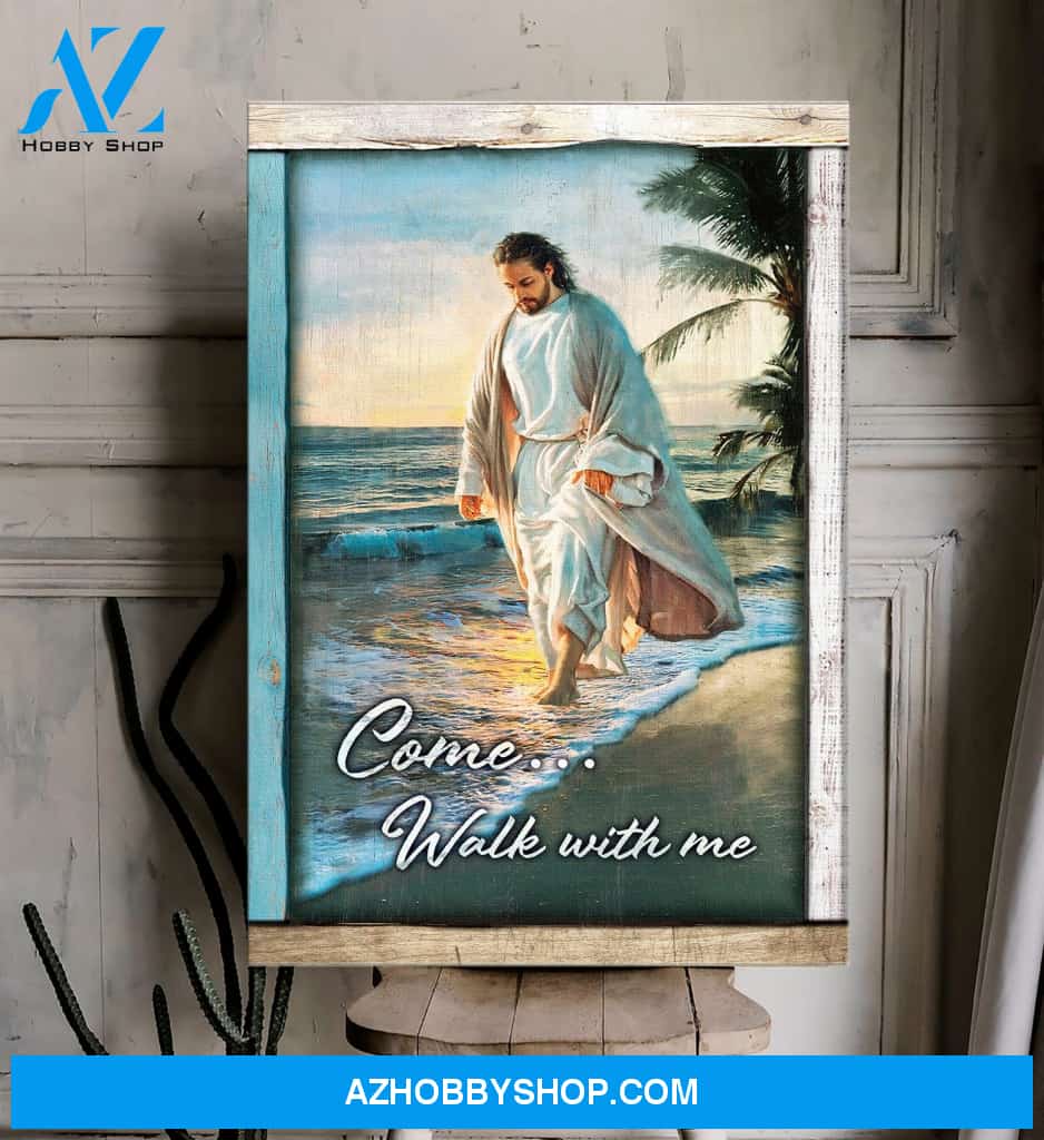 Portrait God Canvas - Bible Verse Wall Art - Jesus - Waiting for you in Heaven Canvas