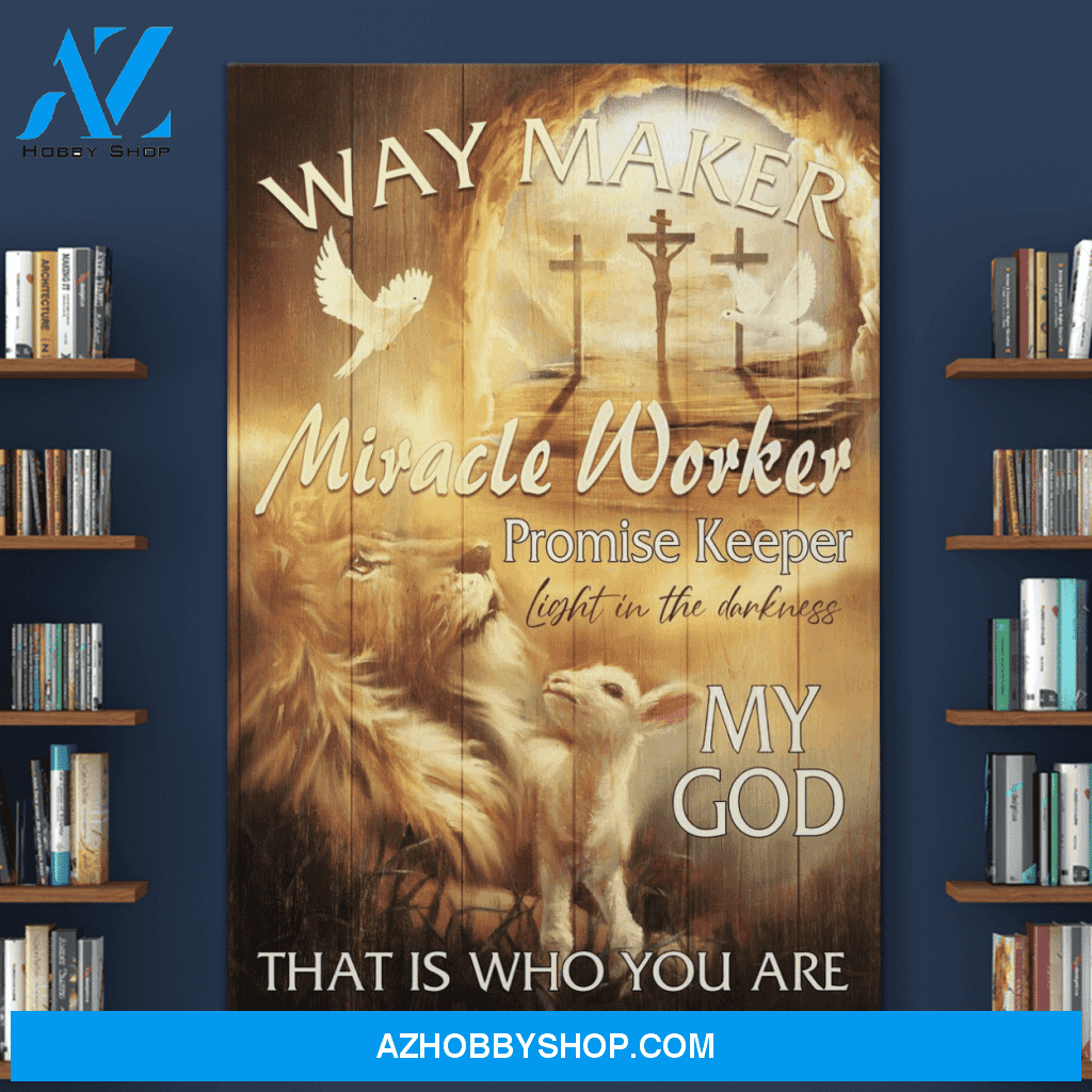 Portrait God Canvas - Bible Verse Wall Art - Lion and lamb - My God that is who you are Canvas
