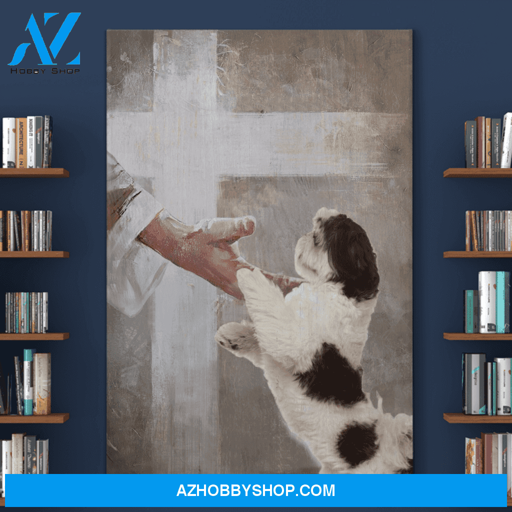 Portrait God Canvas - Bible Verse Wall Art - Shih Tzu - Take his hand Canvas