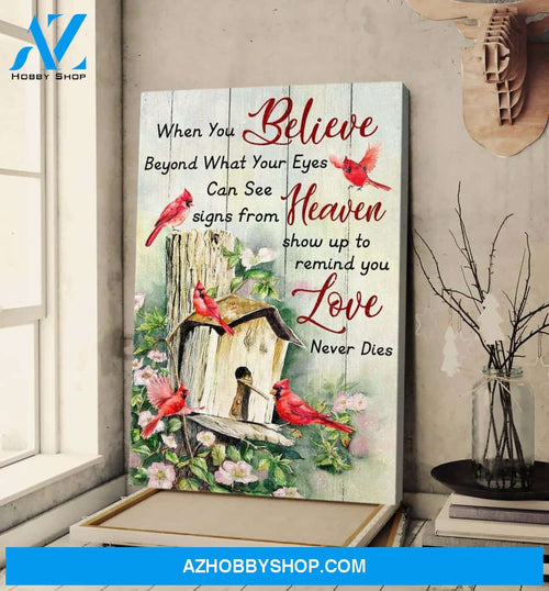 Portrait God Canvas - Bible Verse Wall Art - Sign from Heaven shows you that love never die Canvas
