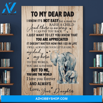 Portrait God Canvas - Bible Verse Wall Art - To my Dad - To me you are the world Canvas