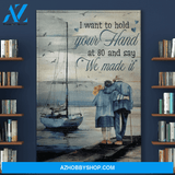 Portrait God Canvas - Bible Verse Wall Art - To my husband - I want to hold your hand and say We made it Canvas