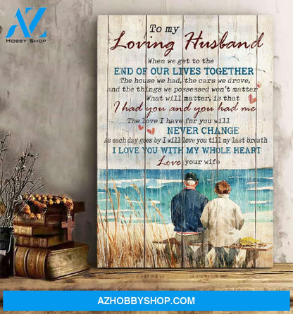Portrait God Canvas - Bible Verse Wall Art - To my loving husband - I love you with my whole heart Canvas