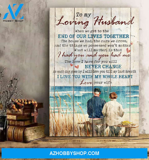 Portrait God Canvas - Bible Verse Wall Art - To my loving husband - I love you with my whole heart Canvas