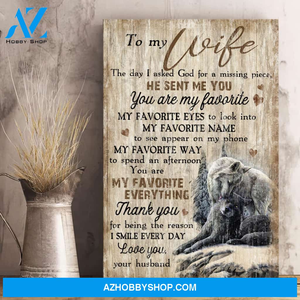 Portrait God Canvas - Bible Verse Wall Art - To my wife - You are my favorite everything Canvas