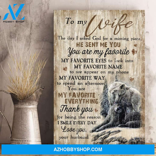 Portrait God Canvas - Bible Verse Wall Art - To my wife - You are my favorite everything Canvas