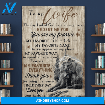 Portrait God Canvas - Bible Verse Wall Art - To my wife - You are my favorite everything Canvas