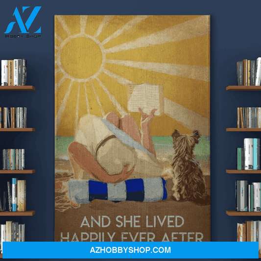 Portrait God Canvas - Bible Verse Wall Art - Yorkshire - And she lives happily ever after with her dog Canvas