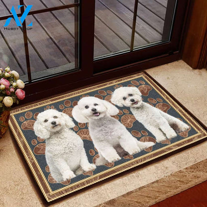 Bichon Frise Flower Paw - Dog Doormat | Welcome Mat | House Warming Gift
