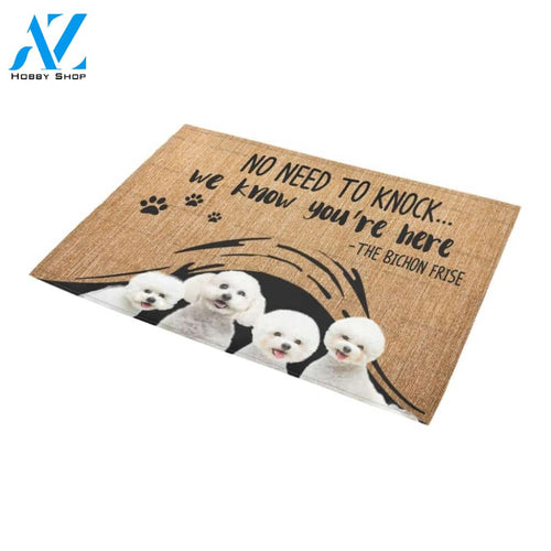Bichon Frise No Need To Knock Doormat Indoor And Outdoor Mat Entrance Rug Sweet Home Decor Housewarming Gift Gift For Friend Family Stem Feminist