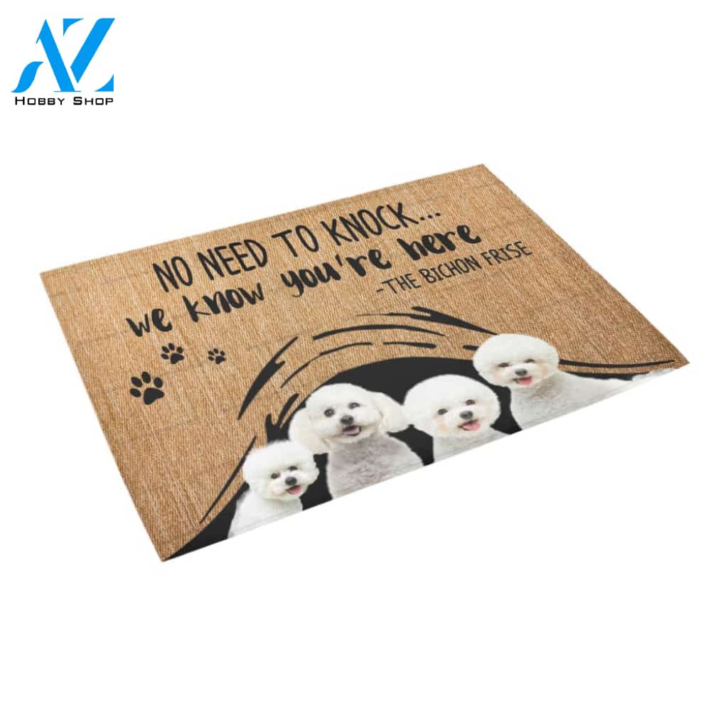 Bichon Frise No Need To Knock Doormat Indoor And Outdoor Mat Entrance Rug Sweet Home Decor Housewarming Gift Gift For Friend Family Stem Feminist
