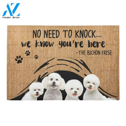 Bichon Frise No Need To Knock Doormat Indoor And Outdoor Mat Entrance Rug Sweet Home Decor Housewarming Gift Gift For Friend Family Stem Feminist