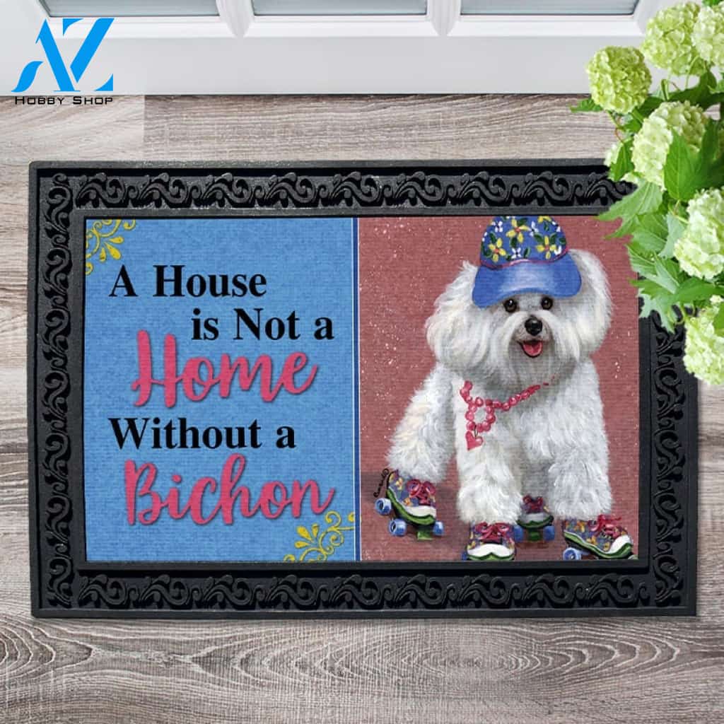 Bichon Frise Roller Skating House Is Not A Home Doormat - 18" x 30"