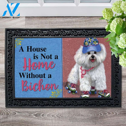 Bichon Frise Roller Skating House Is Not A Home Doormat - 18" x 30"