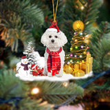 Bichon Frise Christmas Ornament Christmas Tree Hanging Acrylic Ornament Gift