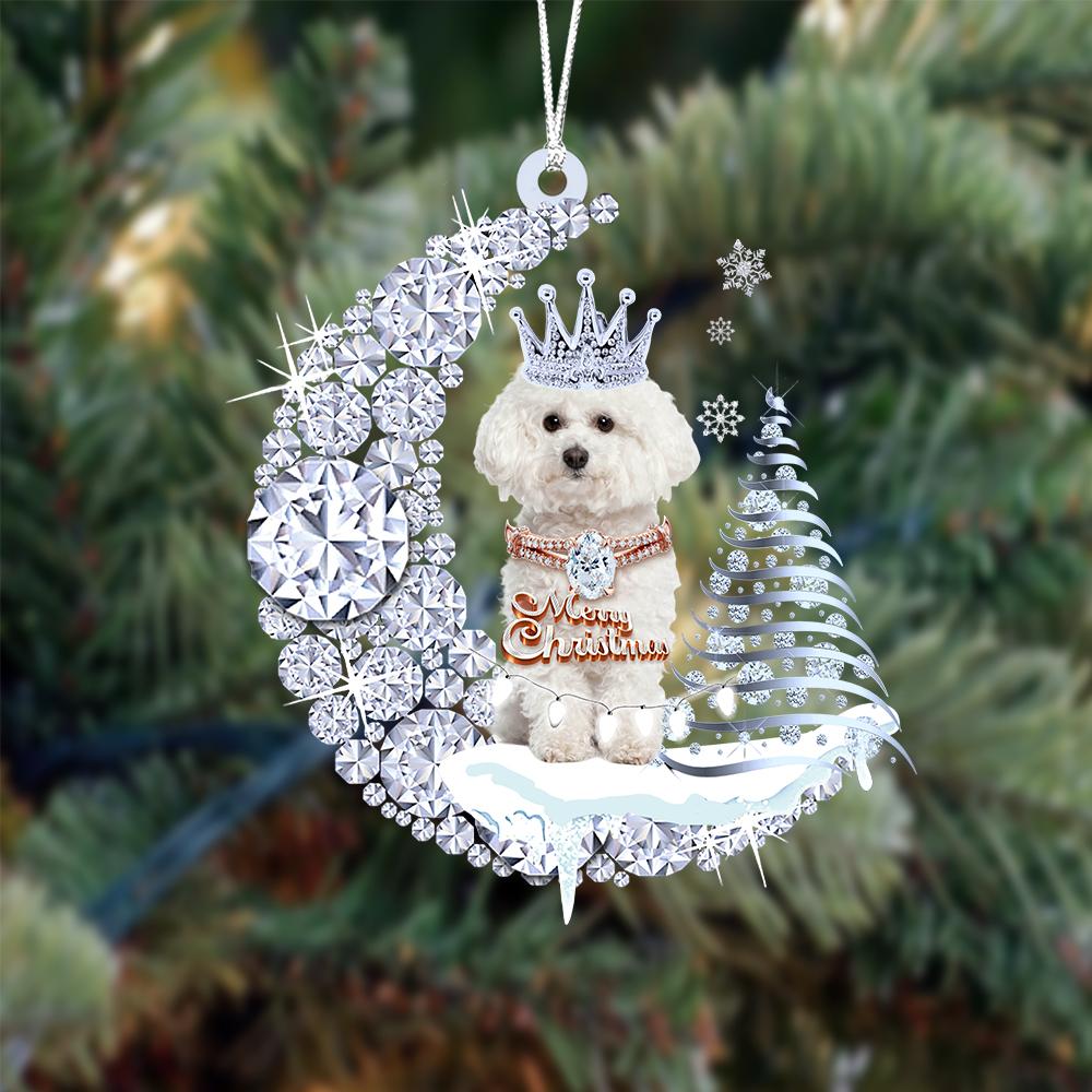 Bichon Frise Diamond Moon Merry Christmas Ornament Christmas Gifts