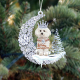Bichon Frise Diamond Moon Merry Christmas Ornament Christmas Gifts