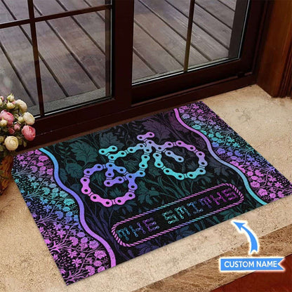 Bicycle Chain Personalized Custom Name Doormat Welcome Mat