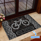 Bicycle Chain Personalized Custom Name Doormat Welcome Mat