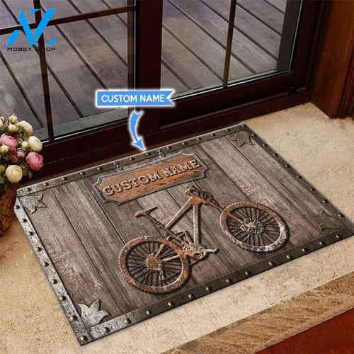 Bicycle Classical Wood Pattern Custom Doormat | Welcome Mat | House Warming Gift