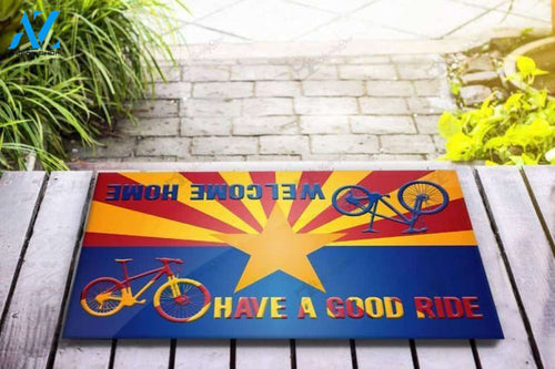 Bicycle Have A Good Ride Arizona Flag Doormat | Welcome Mat | House Warming Gift