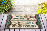Bicycle Have a good ride Mandala Doormat | Welcome Mat | House Warming Gift