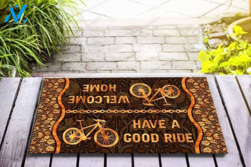Bicycle Have a good ride Unique Brown Doormat | Welcome Mat | House Warming Gift