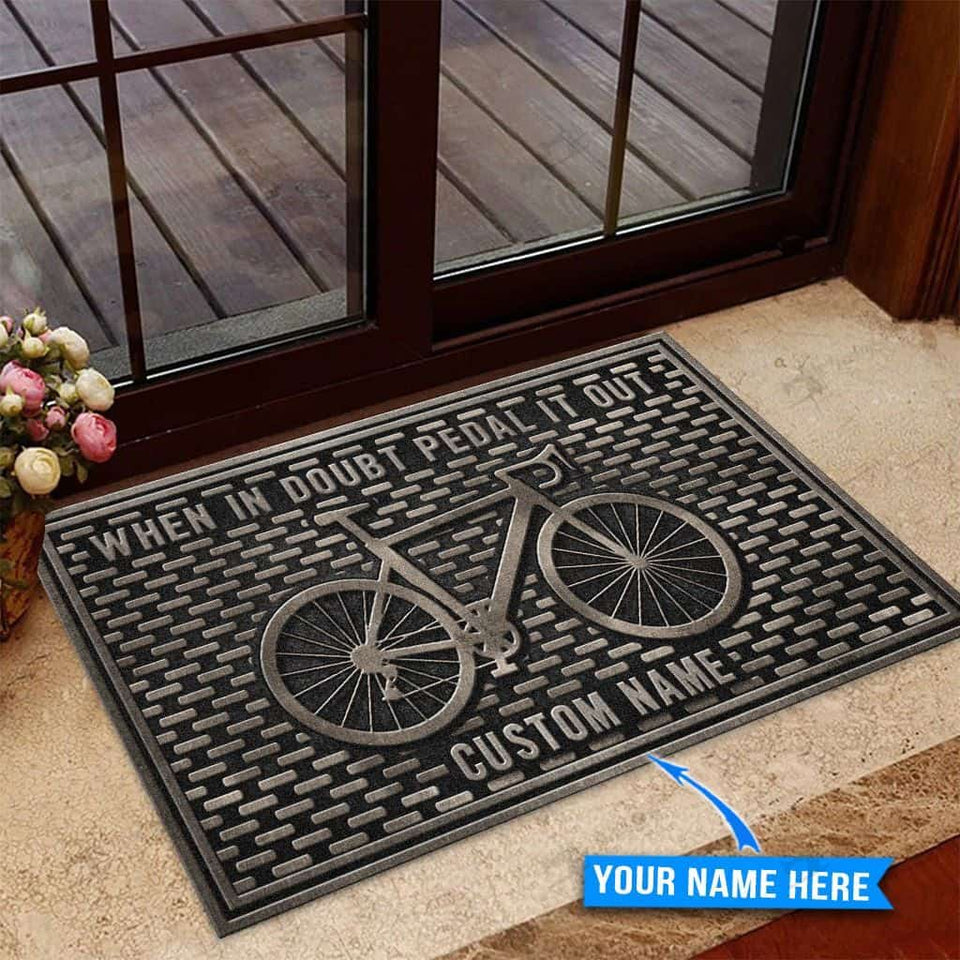 Bicycle Personalized Custom Name Doormat Welcome Mat