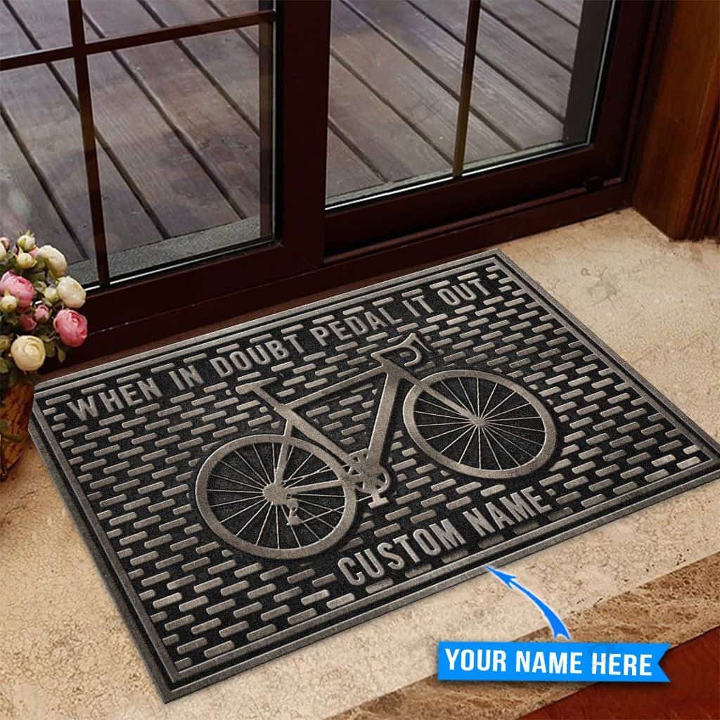 Bicycle Personalized Custom Name Doormat Welcome Mat