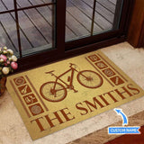 Bicycle Personalized Custom Name Doormat Welcome Mat