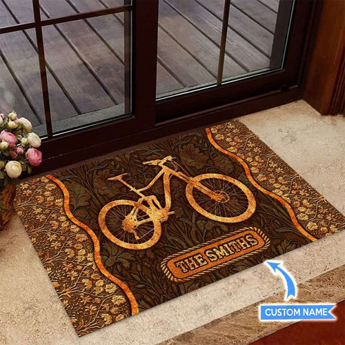 Bicycle Personalized Custom Name Doormat Welcome Mat