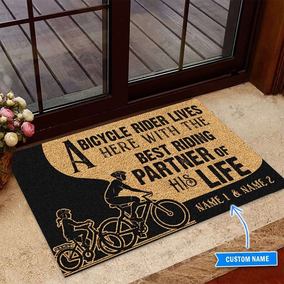 Bicycle Personalized Custom Name Doormat Welcome Mat