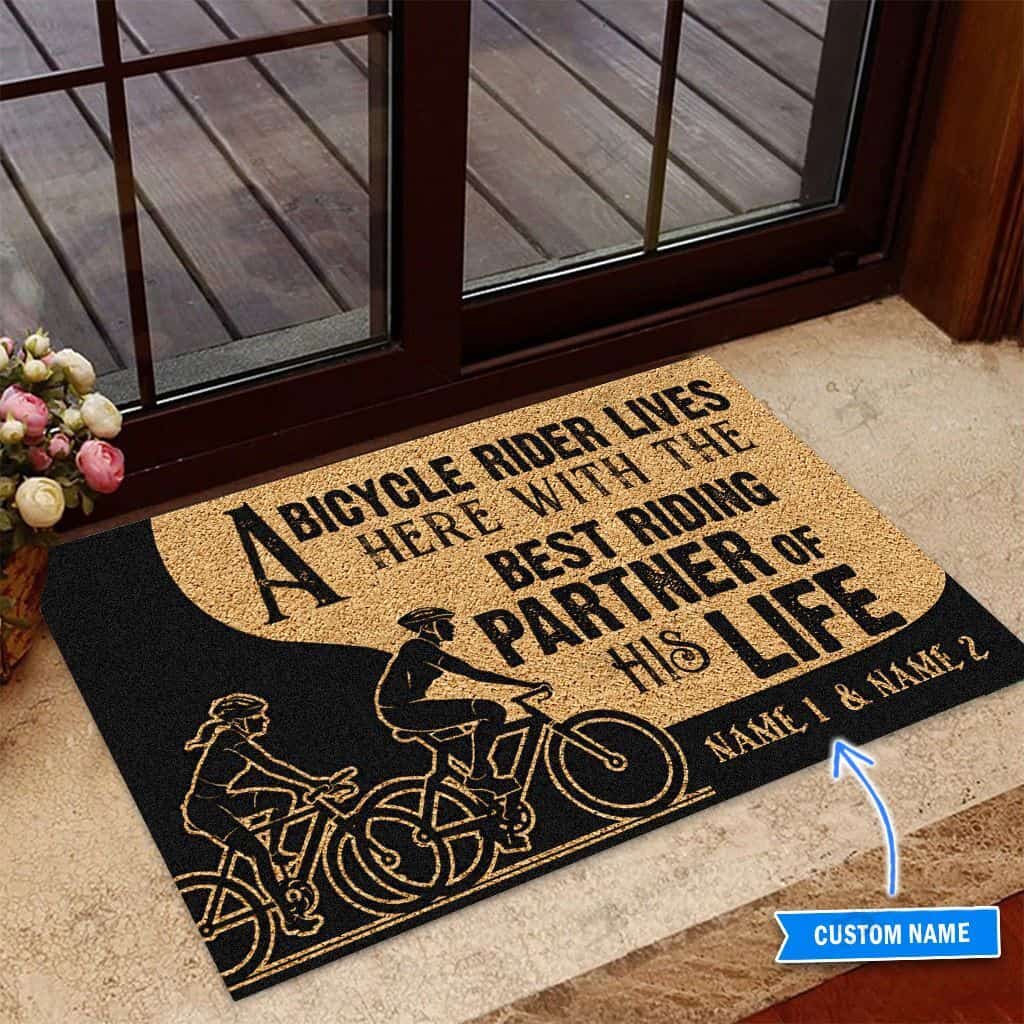 Bicycle Personalized Custom Name Doormat Welcome Mat