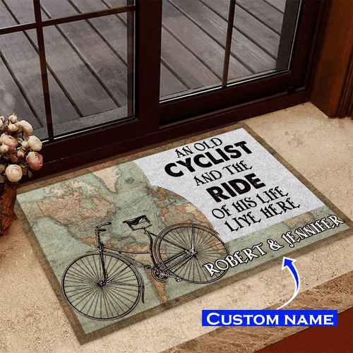 Bicycle Vintage Personalized Custom Name Doormat Welcome Mat