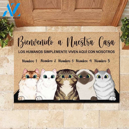 Bienvenido A Mi Casa Spanish - Funny Personalized Cat Doormat 