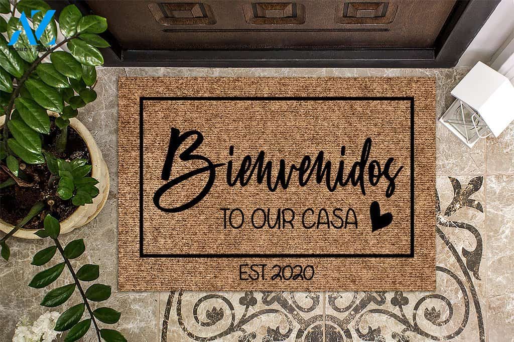 Bienvenidos to Our Casa Custom Year Doormat | Welcome Mat | House Warming Gift