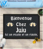 Bienvenue Chez Juiu Ici On Picole Et On Rigole Beer Couple Doormat Doormat All-Over Print