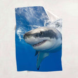 Big White Shark - Animal Fleece Throw Blanket,All Over Print,Gifts For Him/Her