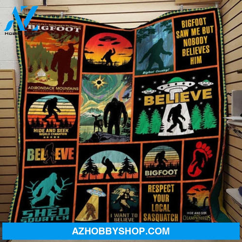 Bigfoot Blanket, Camping Bigfoot Believe Ufo, Vintage Blanket