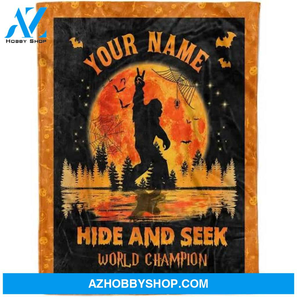 Bigfoot Blanket Customized, Bigfoot Hide And Seek World Champion Fleece Blanket Chipteeamz - TNN274, Small (30x40in)
