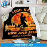Bigfoot Blanket Customized, Bigfoot Hide And Seek World Champion Fleece Blanket Chipteeamz - TNN274, Small (30x40in)
