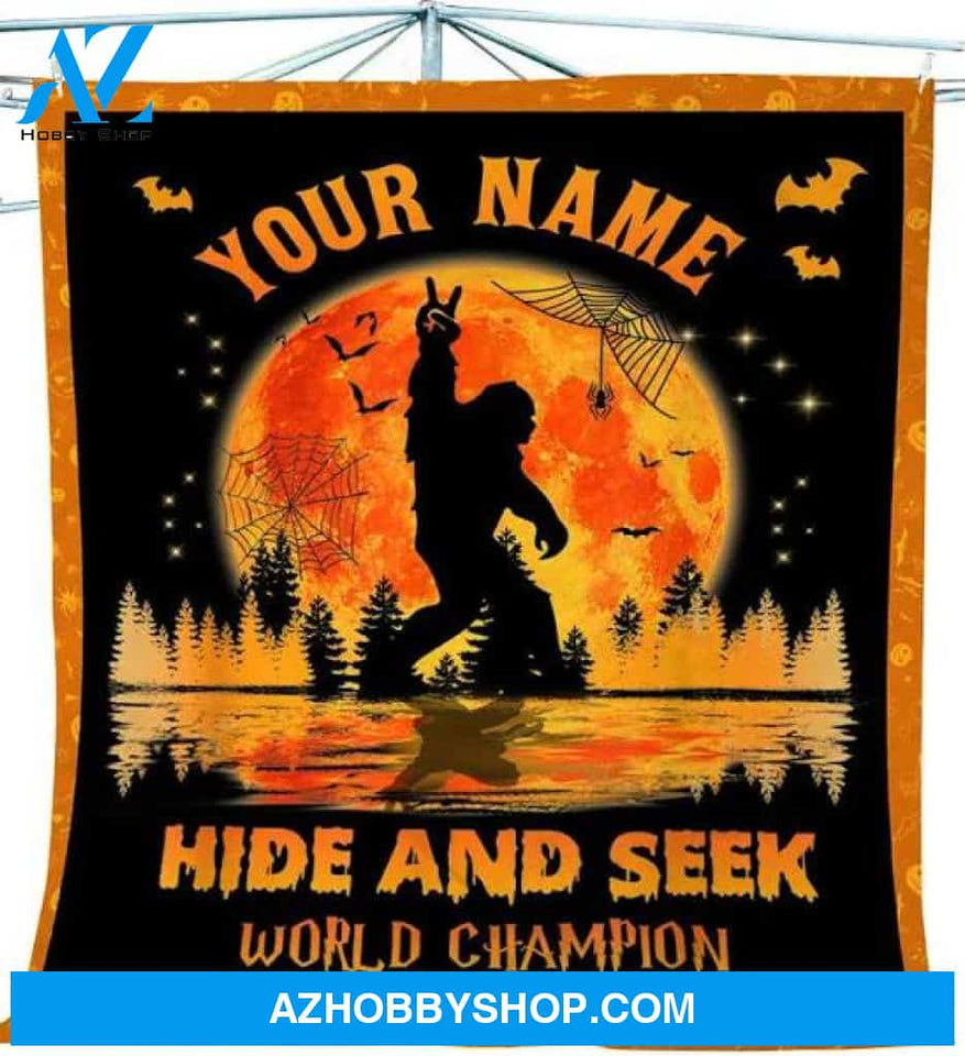 Bigfoot Blanket Customized, Bigfoot Hide And Seek World Champion Fleece Blanket Chipteeamz - TNN274, Small (30x40in)