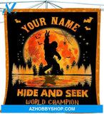 Bigfoot Blanket Customized, Bigfoot Hide And Seek World Champion Fleece Blanket Chipteeamz - TNN274, Small (30x40in)