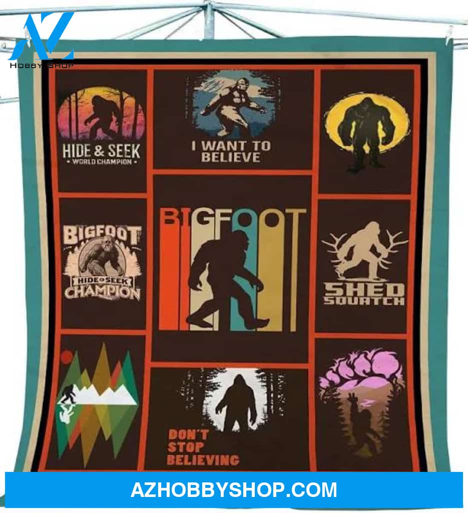Bigfoot Blanket, Soft Fleece Blanket Bigfoot Believe, Champion, Shed squatch Chipteeamz
