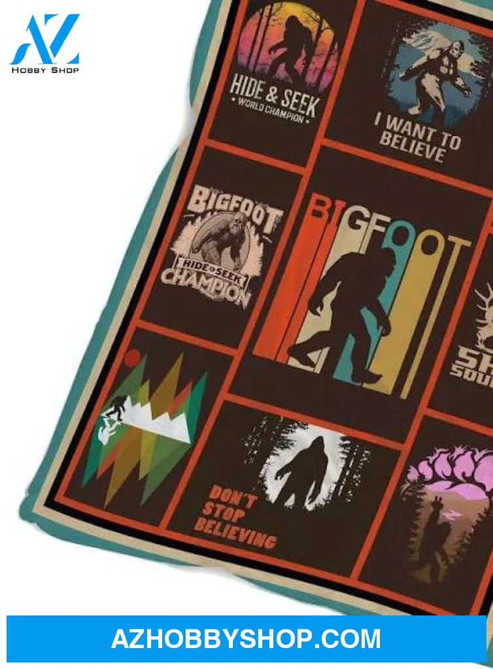Bigfoot Blanket, Soft Fleece Blanket Bigfoot Believe, Champion, Shed squatch Chipteeamz