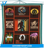 Bigfoot Blanket, Soft Fleece Blanket Bigfoot Believe, Champion, Shed squatch Chipteeamz